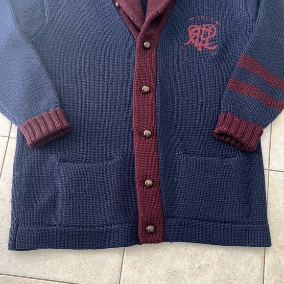 Polo By Ralph Lauren Rare Wool Vintage Varsity Men’s Sweater Jacket Size Large - Picture 3 of 10